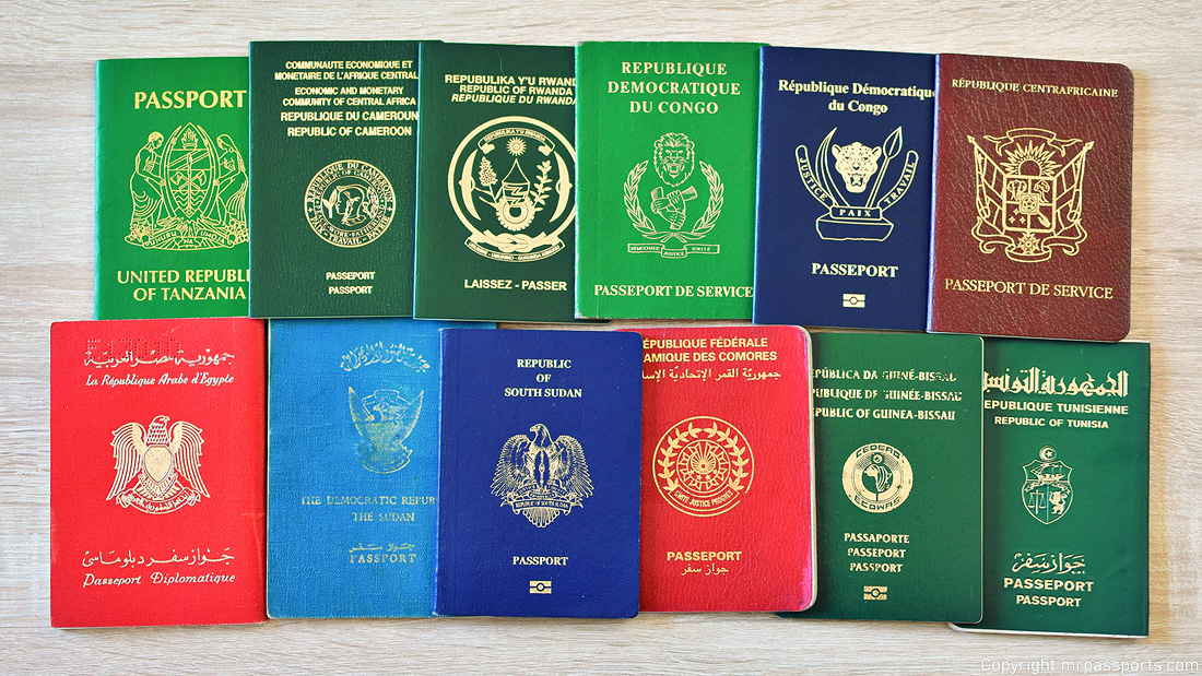 Collectible passports: Asia, Africa, Europe, America, Oceania, Australia