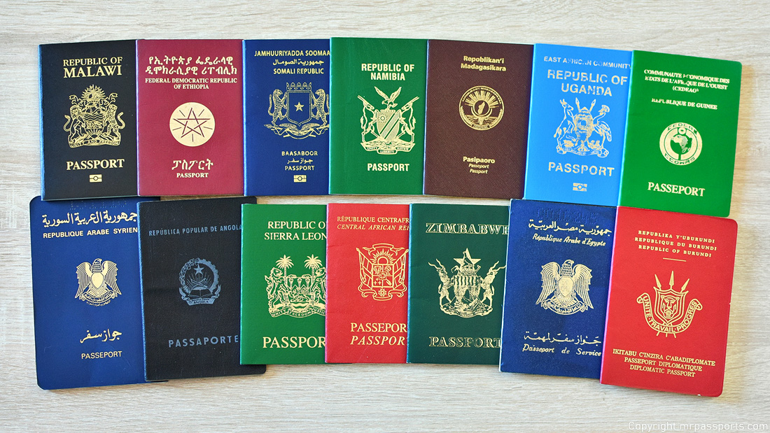 Collectible passports: Asia, Africa, Europe, America, Oceania, Australia